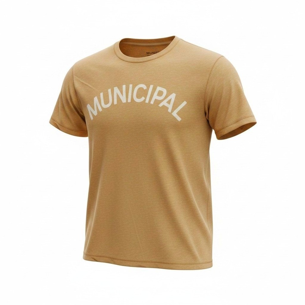 Municipal Sport Utility Gear Men Large Tan Graphic Tee Short Sleeve T-Shirt